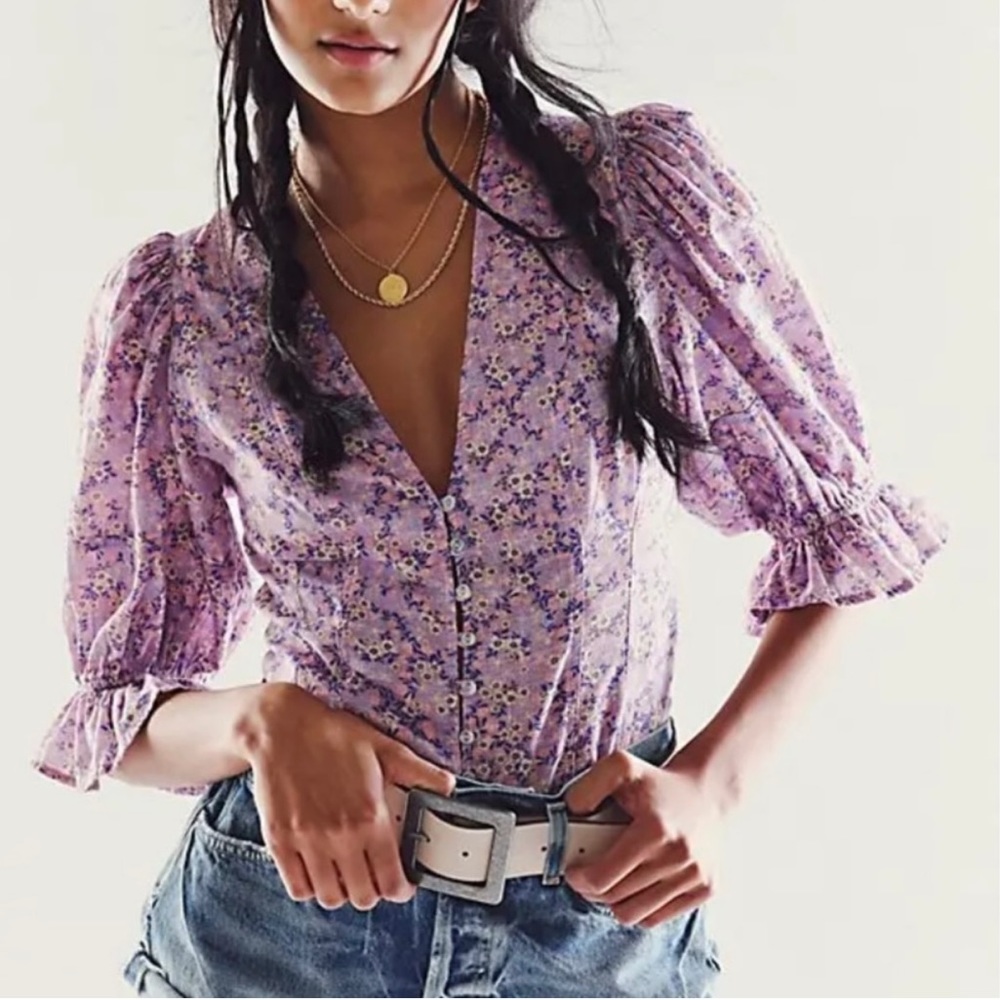 Free People I Found You Print Blouse